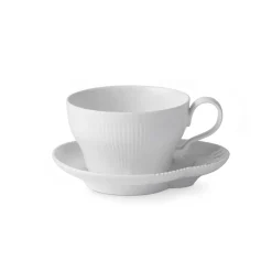 Royal Copenhagen Hvid Elements|Tekopper*Hvid Elements kop og underkop, 26 cl