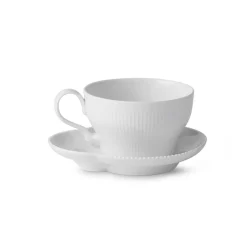 Royal Copenhagen Hvid Elements|Tekopper*Hvid Elements kop og underkop, 26 cl