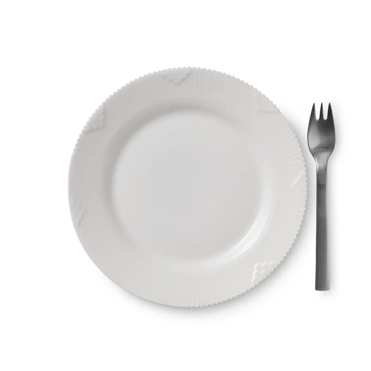 Royal Copenhagen Hvid Elements|Desserttallerkener*Hvid Elements tallerken, 19 cm