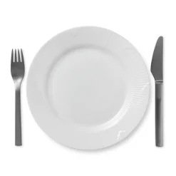 Royal Copenhagen Hvid Elements|Frokost Tallerkener*Hvid Elements tallerken, 22 cm