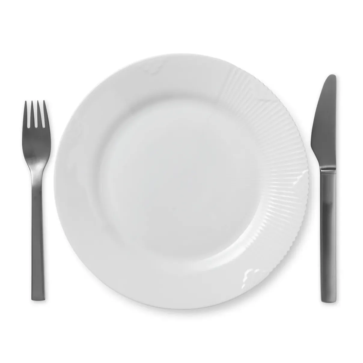 Royal Copenhagen Hvid Elements|Frokost Tallerkener*Hvid Elements tallerken, 22 cm