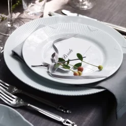 Royal Copenhagen Hvid Elements|Frokost Tallerkener*Hvid Elements tallerken, 22 cm