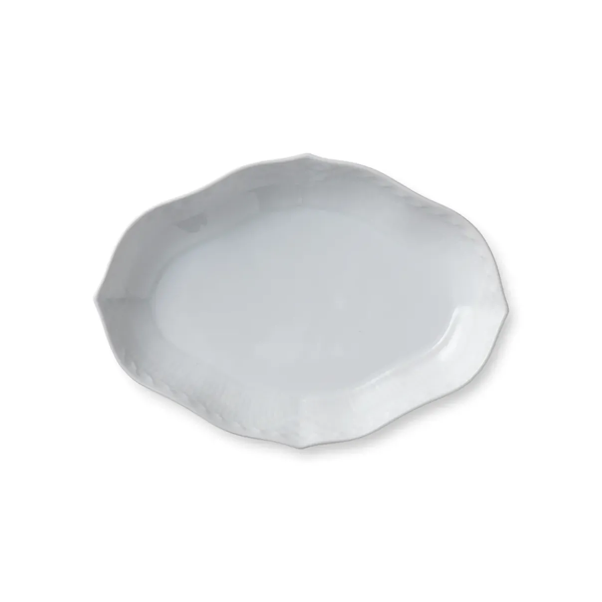 Royal Copenhagen Hvid Halvblonde|Fade*Hvid Halvblonde fad, 22 cm