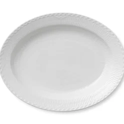 Royal Copenhagen Hvid Halvblonde|Fade*Hvid Halvblonde fad, 36,5 cm