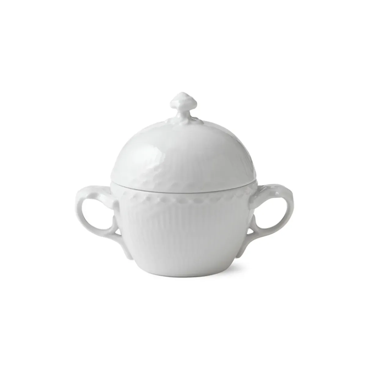 Royal Copenhagen Hvid Halvblonde*Hvid Halvblonde skål med låg, 20 cl