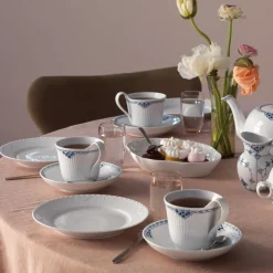 Royal Copenhagen Hvid Halvblonde*Hvid Halvblonde skål med låg, 20 cl
