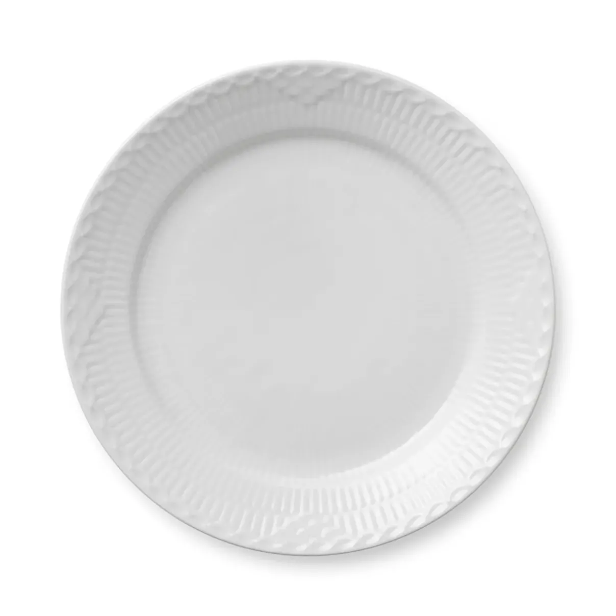 Royal Copenhagen Hvid Halvblonde|Middagstallerkener*Hvid Halvblonde tallerken, 25 cm