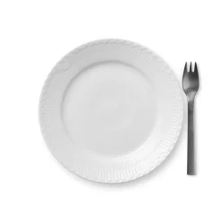 Royal Copenhagen Hvid Halvblonde|Desserttallerkener*Hvid Halvblonde tallerken, 19 cm