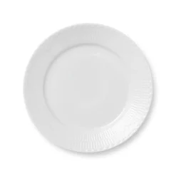 Royal Copenhagen Hvid Halvblonde|Frokost Tallerkener*Hvid Halvblonde tallerken, 22 cm