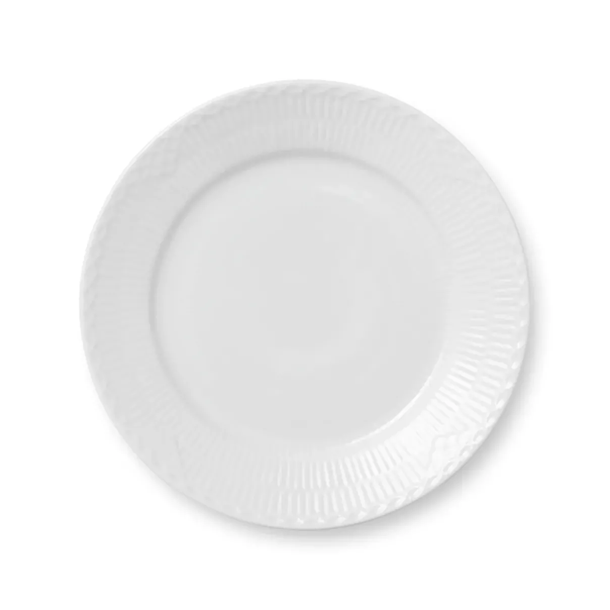 Royal Copenhagen Hvid Halvblonde|Frokost Tallerkener*Hvid Halvblonde tallerken, 22 cm
