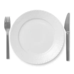 Royal Copenhagen Hvid Halvblonde|Frokost Tallerkener*Hvid Halvblonde tallerken, 22 cm