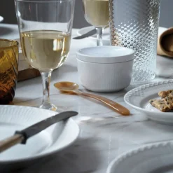 Royal Copenhagen Hvid Halvblonde|Frokost Tallerkener*Hvid Halvblonde tallerken, 22 cm