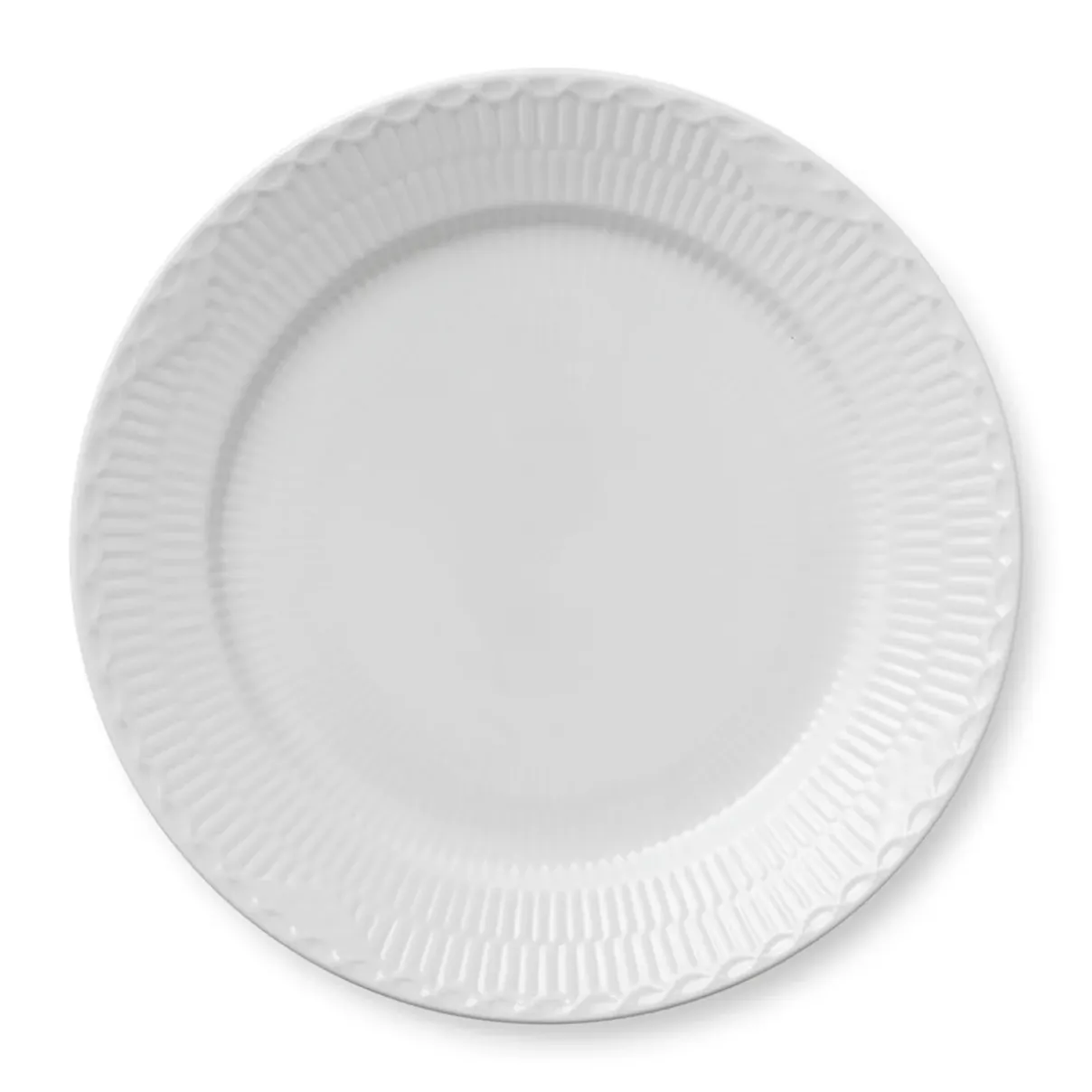 Royal Copenhagen Hvid Halvblonde|Middagstallerkener*Hvid Halvblonde tallerken, 27 cm