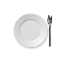 Royal Copenhagen Hvid Halvblonde|Desserttallerkener*Hvid Halvblonde tallerken, 17 cm