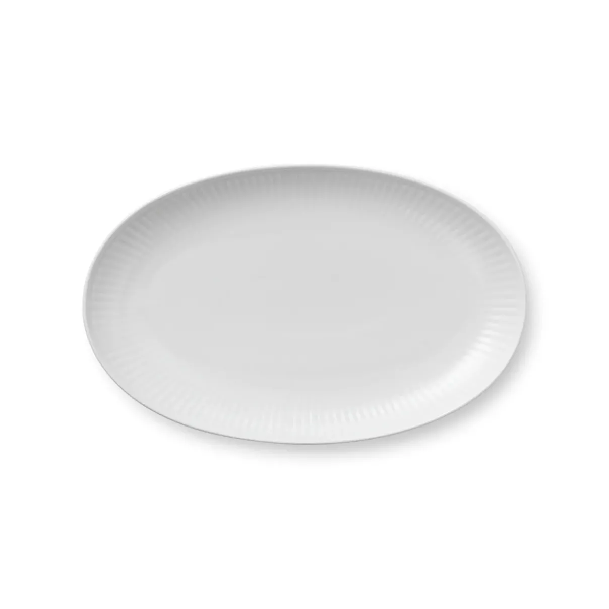 Royal Copenhagen Hvid Riflet|Aktiv Asietter*Hvid Riflet asiet, 23,5 cm