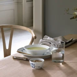 Royal Copenhagen Hvid Riflet|Dybe Tallerkener*Hvid Riflet dyb tallerken, 17 cm