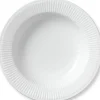 Royal Copenhagen Hvid Riflet|Dybe Tallerkener*Hvid Riflet dyb tallerken, 30 cm