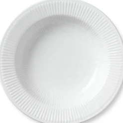 Royal Copenhagen Hvid Riflet|Dybe Tallerkener*Hvid Riflet dyb tallerken, 30 cm
