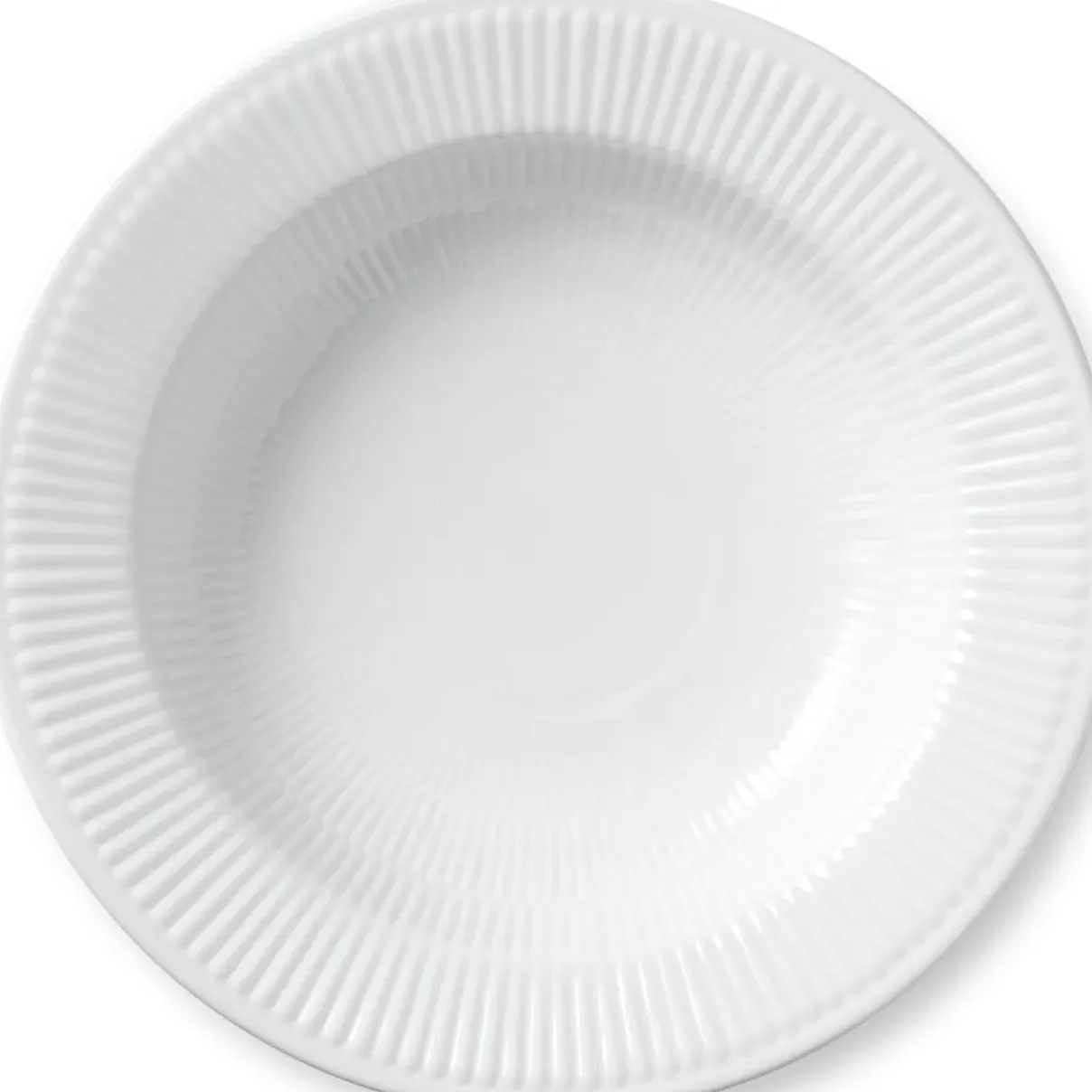 Royal Copenhagen Hvid Riflet|Dybe Tallerkener*Hvid Riflet dyb tallerken, 30 cm