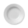 Royal Copenhagen Hvid Riflet|Dybe Tallerkener*Hvid Riflet dyb tallerken, 21 cm
