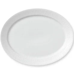 Royal Copenhagen Hvid Riflet|Fade*Hvid Riflet fad, 35 cm