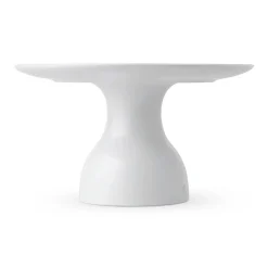 Royal Copenhagen Hvid Riflet|Kageopsats*Hvid Riflet fad på fod, 20 cm
