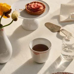 Royal Copenhagen Hvid Riflet|Kageopsats*Hvid Riflet fad på fod, 20 cm