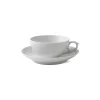 Royal Copenhagen Hvid Halvblonde|Tekopper*Hvid Riflet Halvblonde kop og underkop, 20 cl