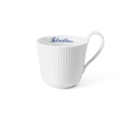 Royal Copenhagen Hvid Riflet|Kaffekopper*Hvid Riflet højhankskop, , 33 cl Bespoke