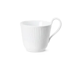 Royal Copenhagen Hvid Riflet|Kaffekopper*Hvid Riflet højhankskop, 24 cl