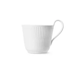 Royal Copenhagen Hvid Riflet|Kaffekopper*Hvid Riflet højhankskop, 24 cl
