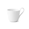 Royal Copenhagen Hvid Riflet|Kaffekopper*Hvid Riflet højhankskop, 33 cl