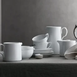 Royal Copenhagen Hvid Riflet|Sovseskåle Og -Kander*Hvid Riflet kande, 70 cl