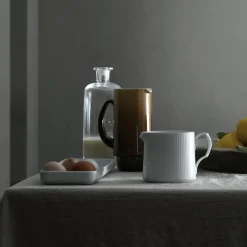 Royal Copenhagen Hvid Riflet|Sovseskåle Og -Kander*Hvid Riflet kande, 70 cl