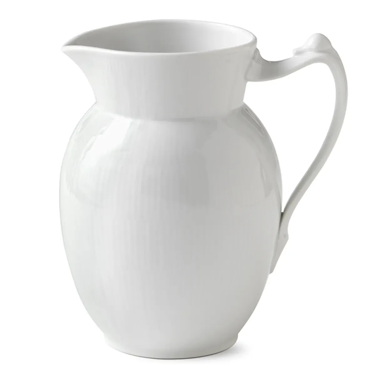 Royal Copenhagen Hvid Riflet|Kander*Hvid Riflet kande, 1,7 l