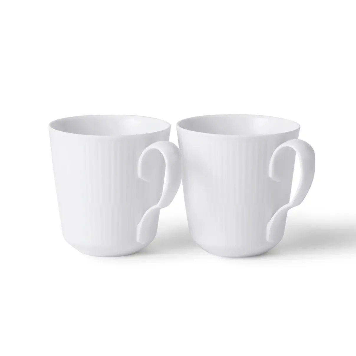 Royal Copenhagen Hvid Riflet|Kaffekopper*Hvid Riflet kop, 28 cl, 2 stk.