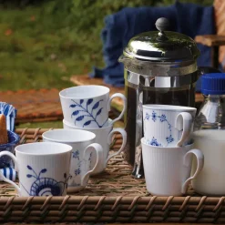 Royal Copenhagen Hvid Riflet|Kaffekopper*Hvid Riflet kop, 38 cl, 2 stk.