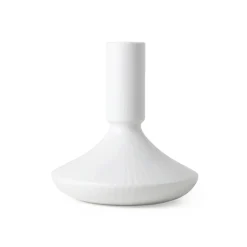 Royal Copenhagen Hvid Riflet|Lysestager*Hvid Riflet lysestage, 12 cm