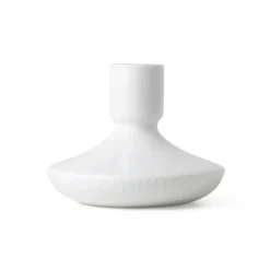 Royal Copenhagen Hvid Riflet|Lysestager*Hvid Riflet lysestage, 8 cm