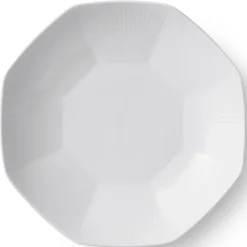 Royal Copenhagen Hvid Riflet*Hvid Riflet ottekantet skål, 25 cm