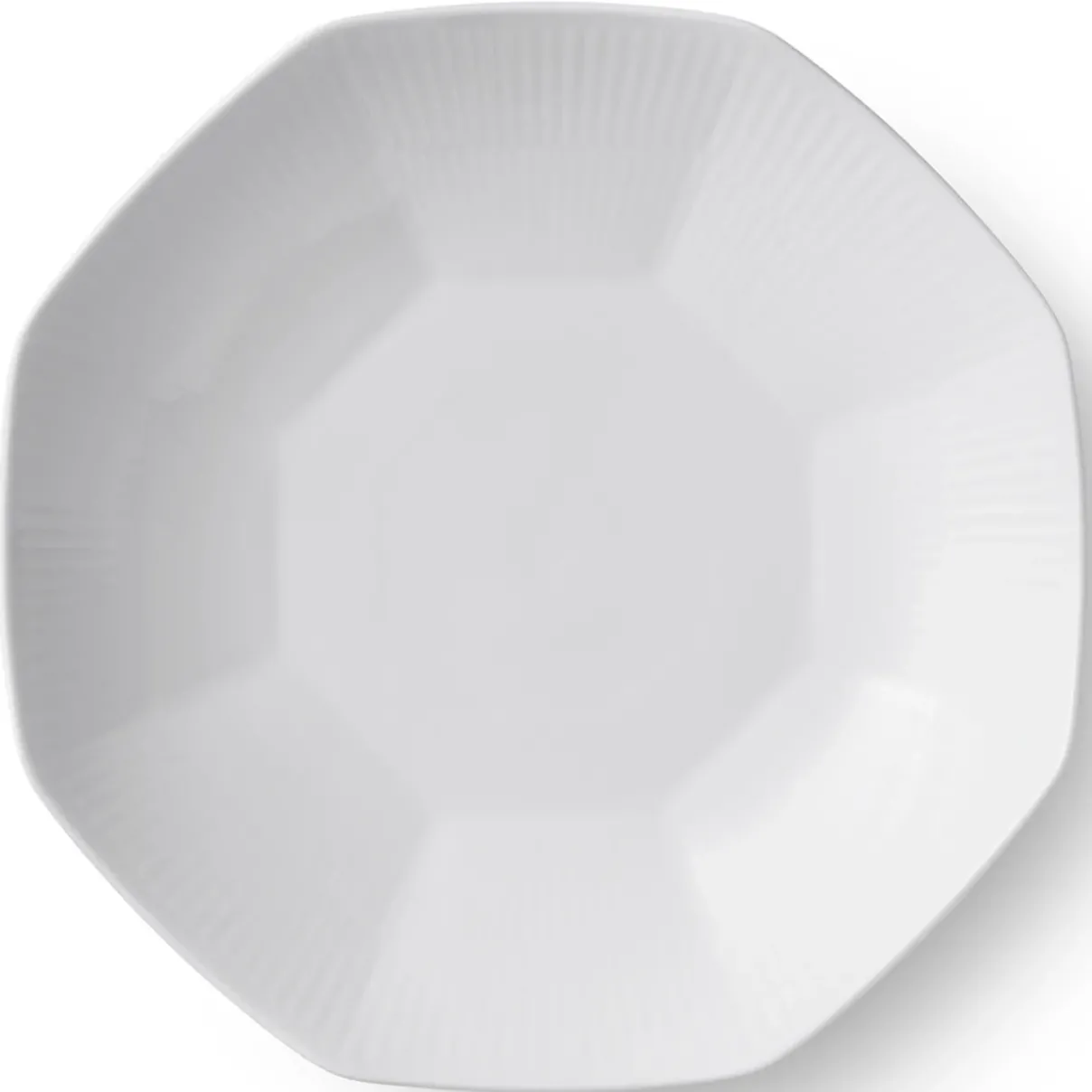 Royal Copenhagen Hvid Riflet*Hvid Riflet ottekantet skål, 25 cm