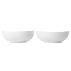 Royal Copenhagen Hvid Riflet|Snackskåle*Hvid Riflet oval skål, 37 cl, 2 stk.
