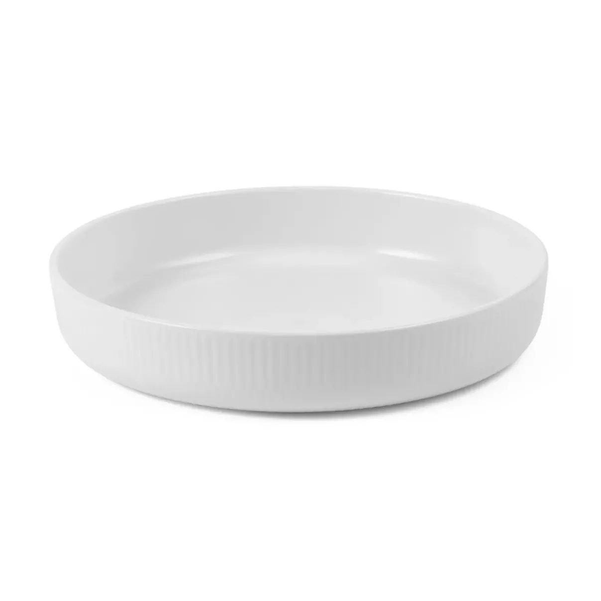 Royal Copenhagen Hvid Riflet|Ovnfaste Fade*Hvid Riflet ovnfast fad, 27 cm