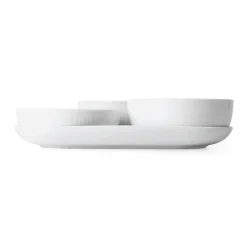 Royal Copenhagen Hvid Riflet|Snackskåle*serveringssæt, 24,5 cm, 4 stk. Hvid Riflet