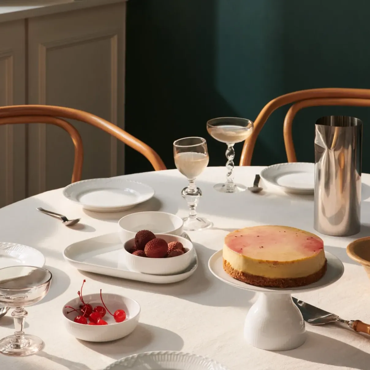Royal Copenhagen Hvid Riflet|Snackskåle*serveringssæt, 24,5 cm, 4 stk. Hvid Riflet
