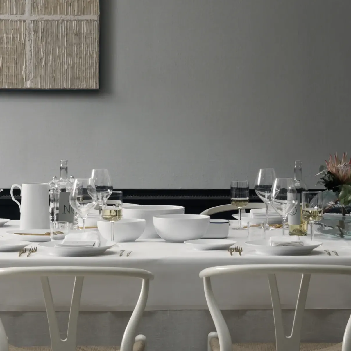 Royal Copenhagen Hvid Riflet|Salatskåle*Hvid Riflet skål, 110 cl