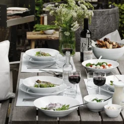 Royal Copenhagen Hvid Riflet|Snackskåle*Hvid Riflet skål, 47 cl