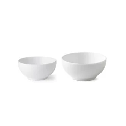 Royal Copenhagen Hvid Riflet|Snackskåle*Hvid Riflet skål, 24 cl, 47 cl, 2 stk.