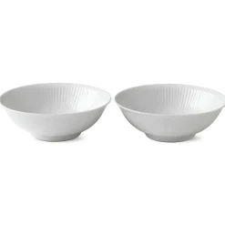 Royal Copenhagen Hvid Riflet|Snackskåle*Hvid Riflet skål, 35 cl, 2 stk.