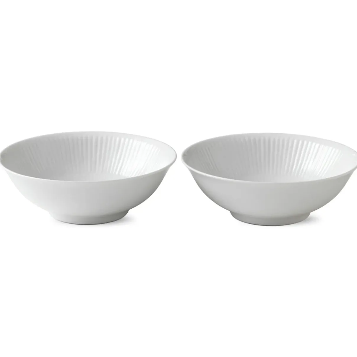 Royal Copenhagen Hvid Riflet|Snackskåle*Hvid Riflet skål, 35 cl, 2 stk.